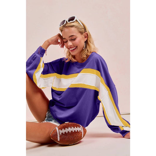 Gameday French Terry Color Block Top