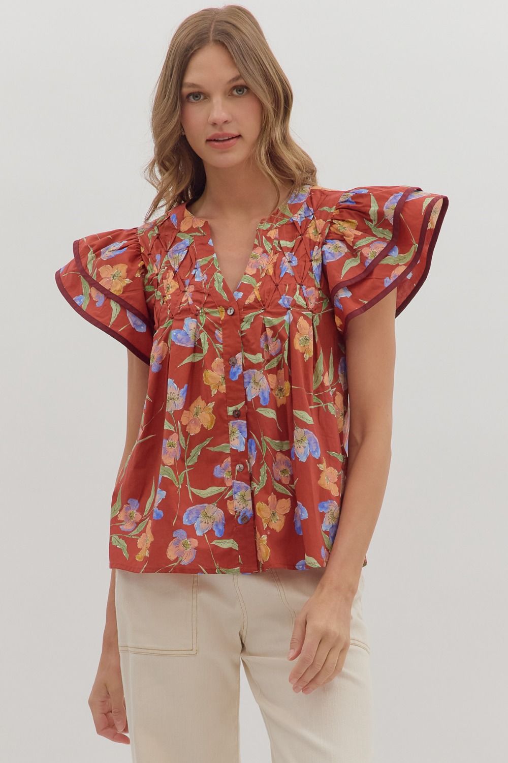 Rustic Flower Blouse
