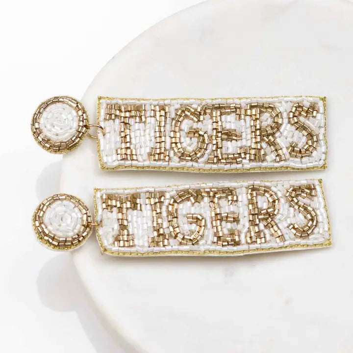 Tigers Beaded Earrings