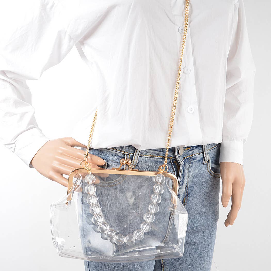 Vintage Clasp PVC Clutch