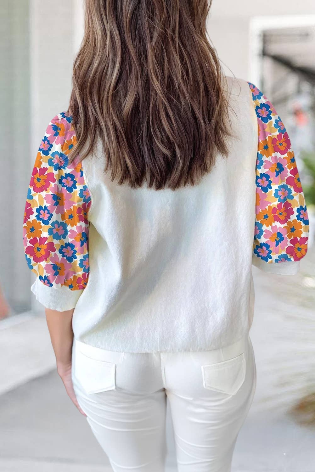 Flower Power Puff Sleeve Blouse