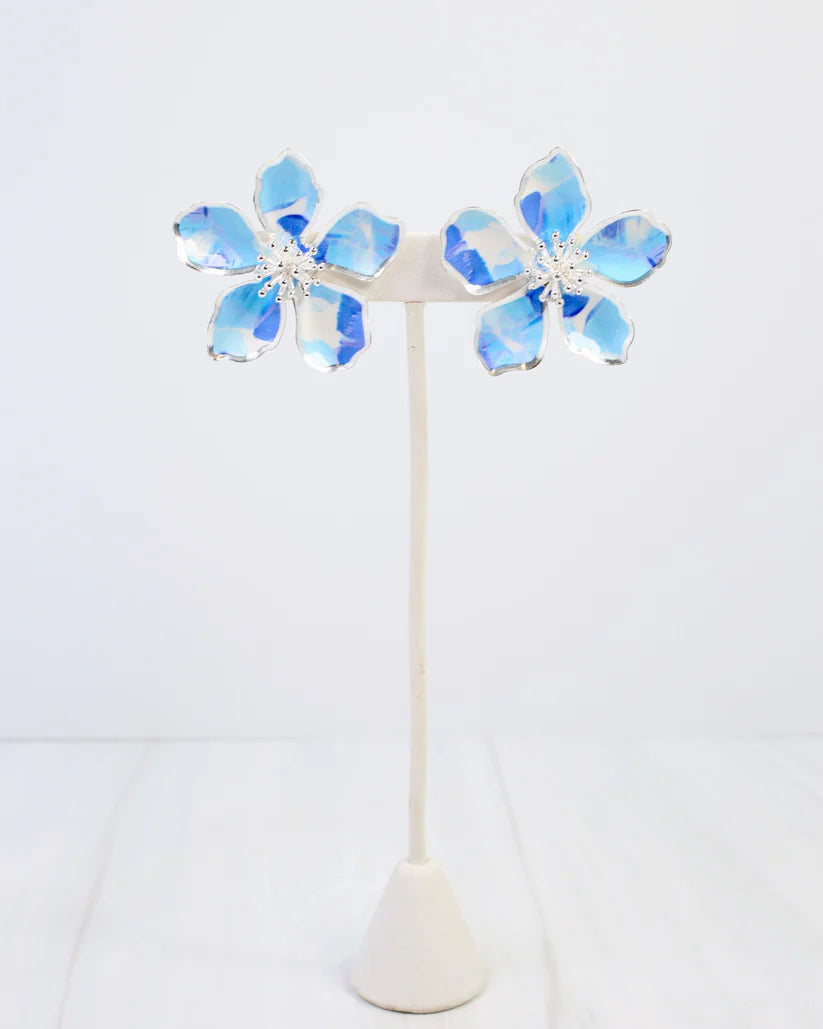Monett Flower Post Earring Blue