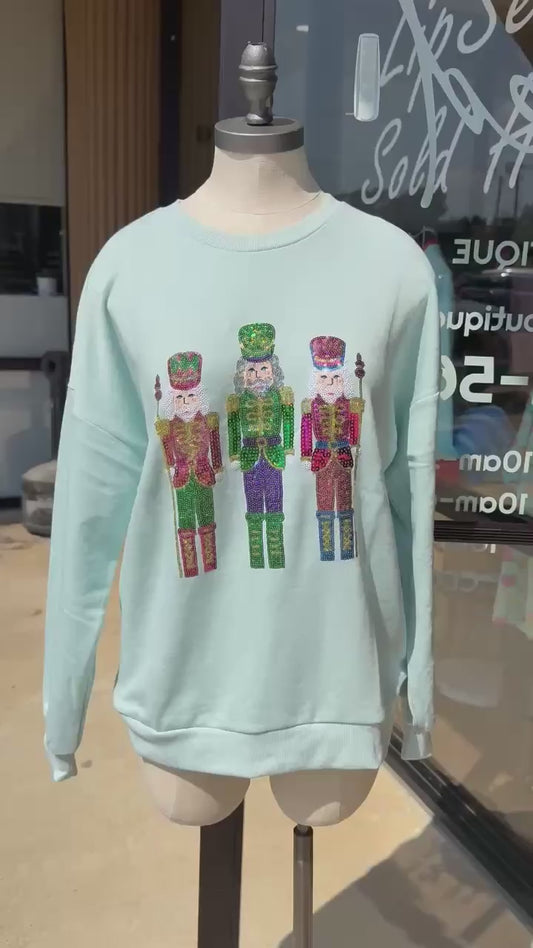Candy Nutcracker Sequin Sweatshirt
