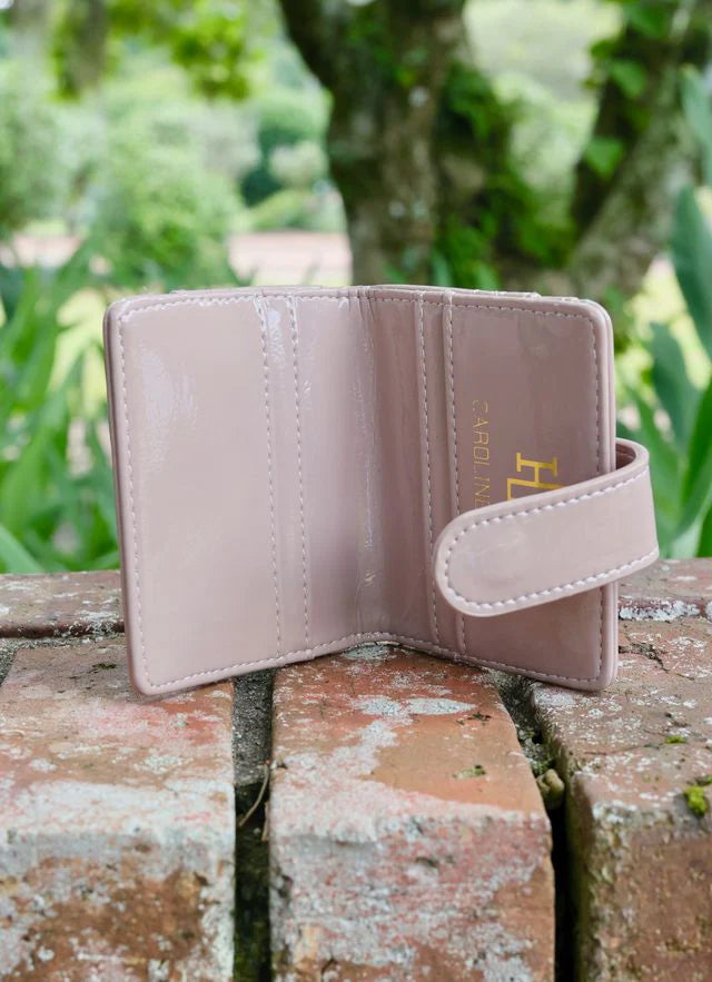 Tate Card Holder Wallet Pearl Taupe Patent