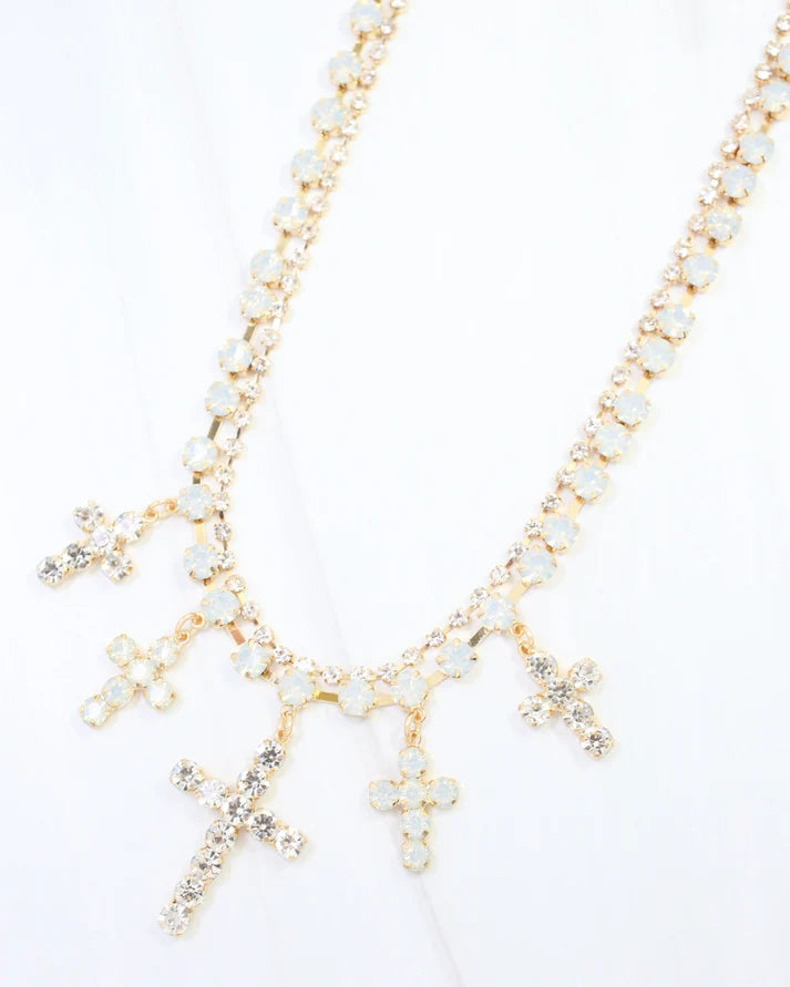 Jenna Multi Cross Rhinestone Necklace