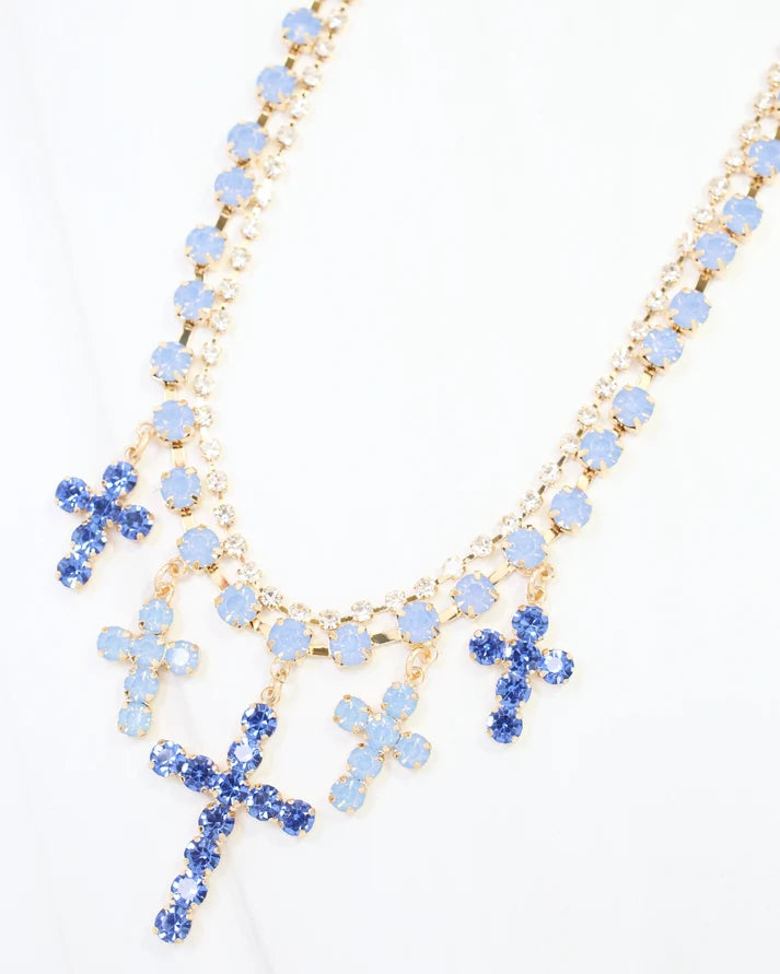 Jenna Multi Cross Rhinestone Necklace