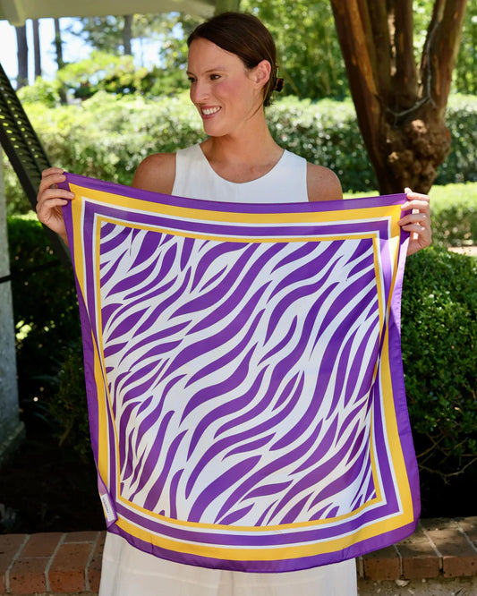 Harper Striped Scarf Medium Purple Gold