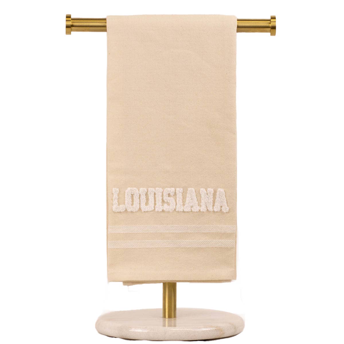 Louisiana Embroidery Hand Towel   Oat/Soft White   20x28