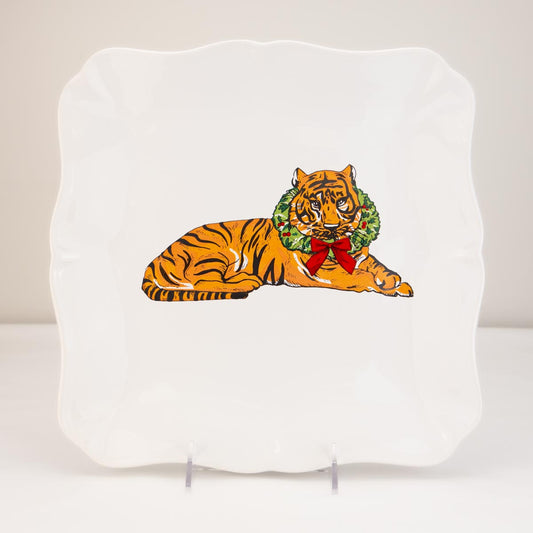 Tiger Wreath Square Platter