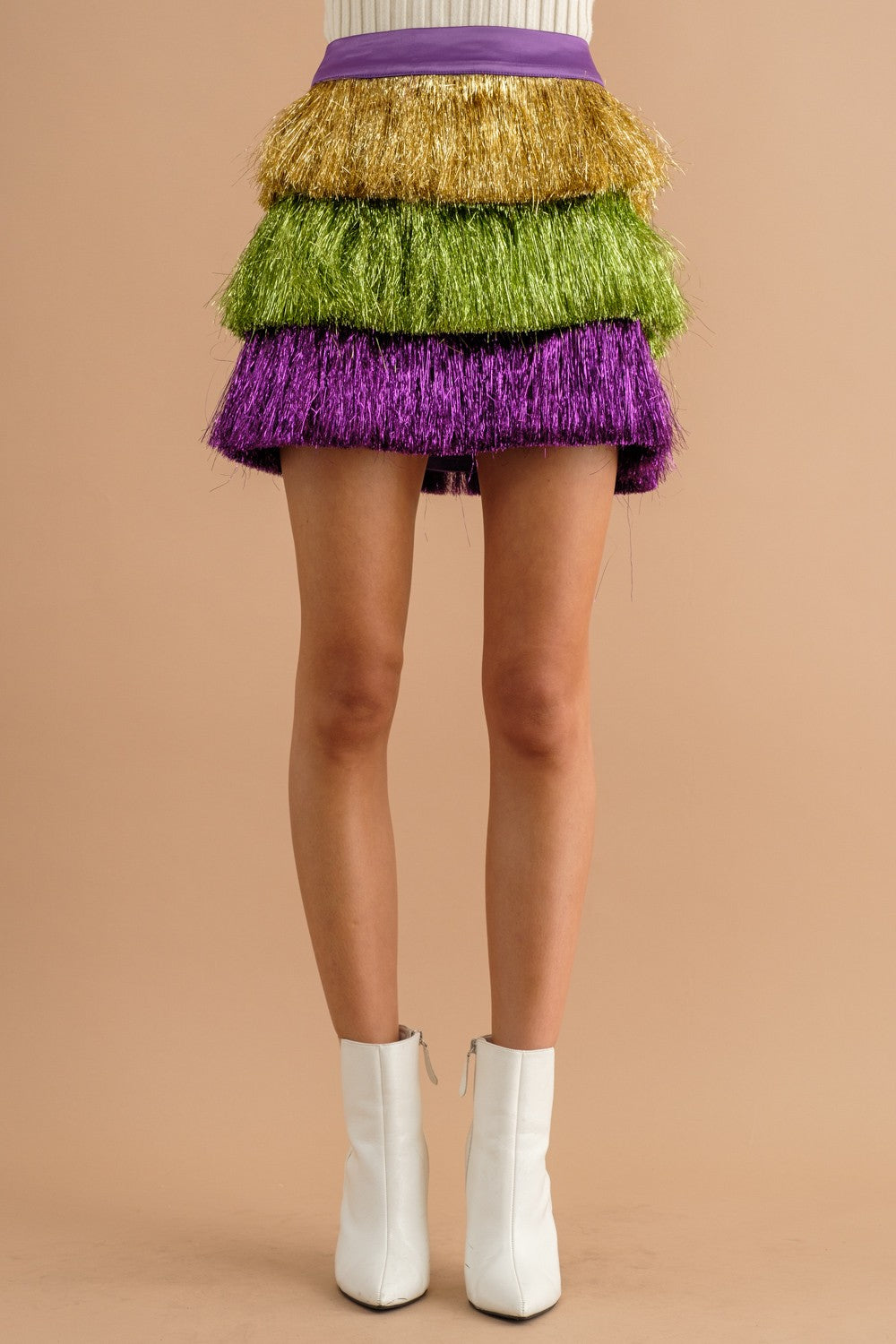 Mardi Gras Tinsel Fringe Skirt