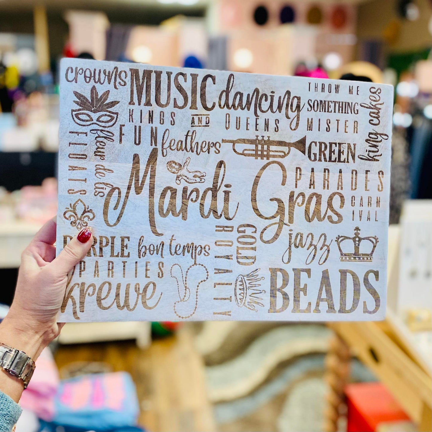 Mardi Gras Traditions Serving Board