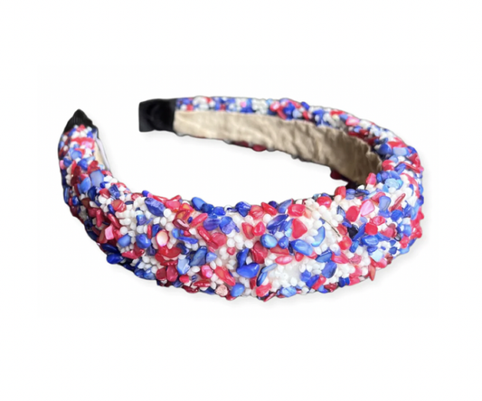 Patriotic Couture Stone Confetti Headband 4th of July